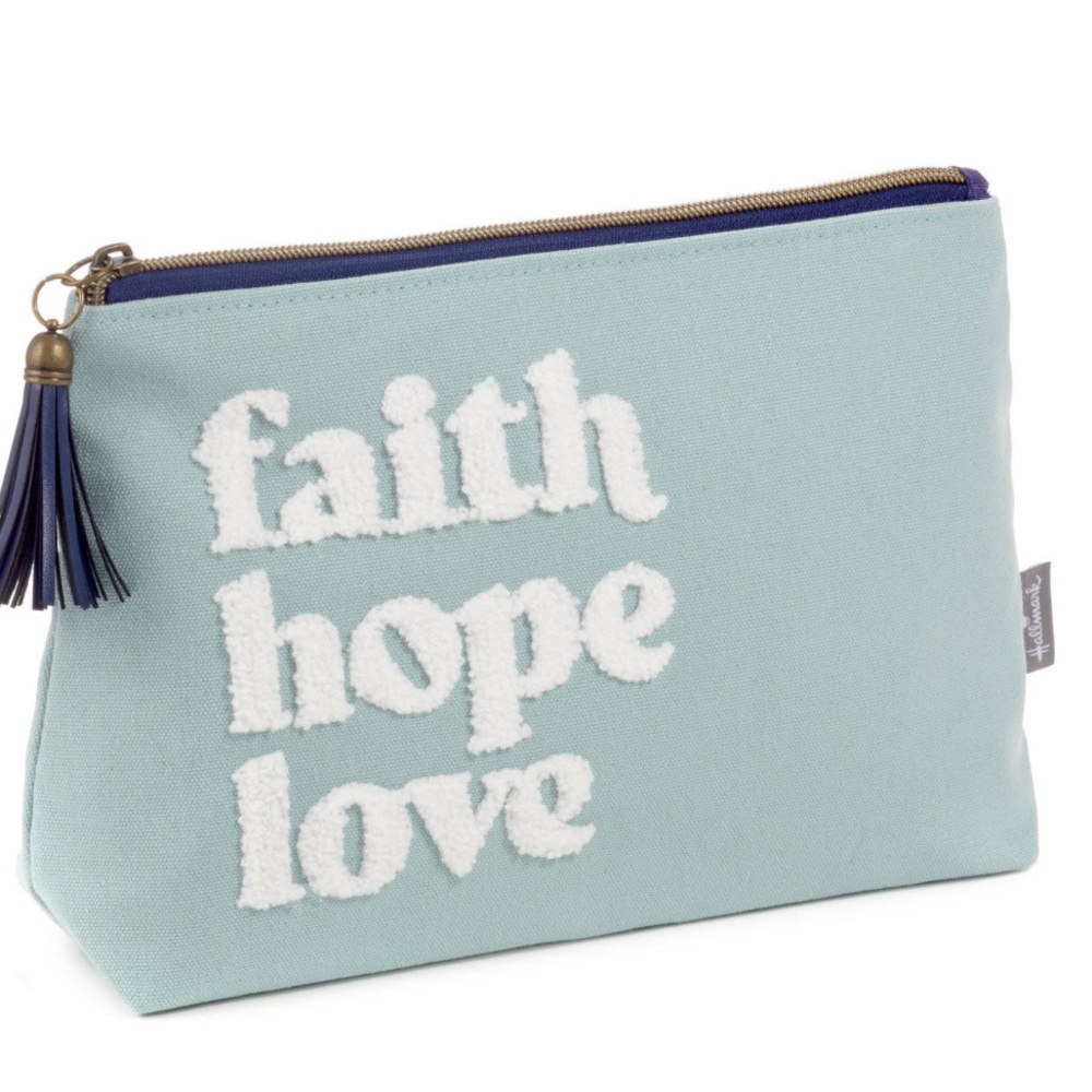 New - Faith, Hope, Love Blue Canvas Pouch
PERFECT Present to add & add gifts in